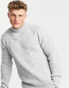 Topman Soft-touch Turtleneck Sweater In Gray-grey
