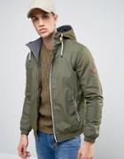 Solid Jacket With Hood - Green