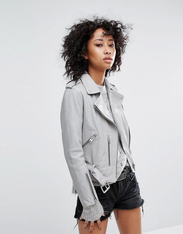 Allsaints Balfern Biker Jacket - Blue