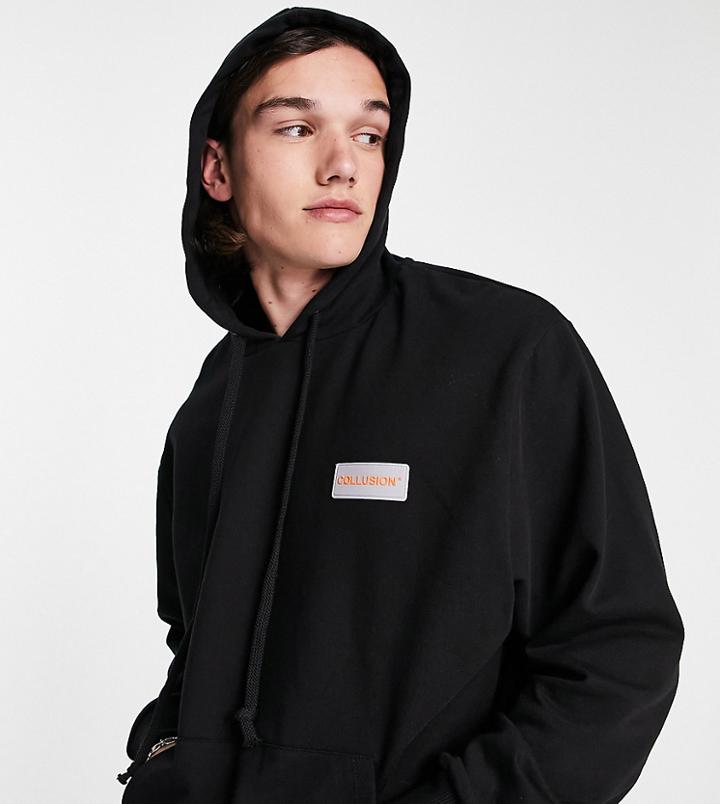 Collusion Branded Hoodie In Black - Part Of A Set