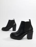 Office Chunky Heeled Chelsea Boots - Black