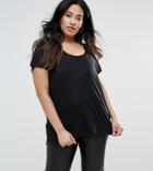 New Look Curve Scoop Neck T-shirt - Black