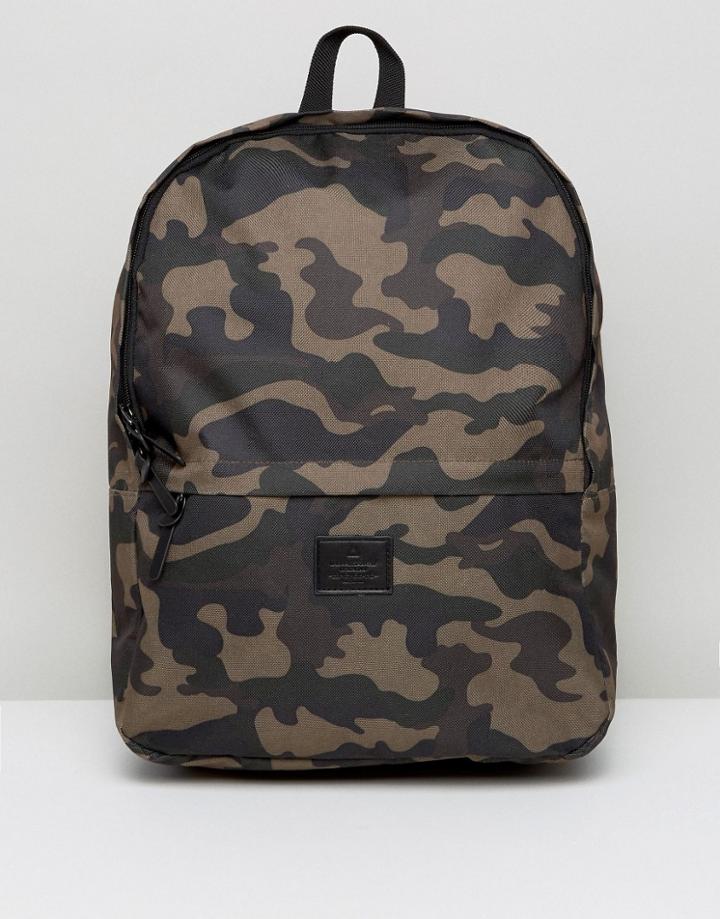 Asos Backpack In Camo Print Design - Green