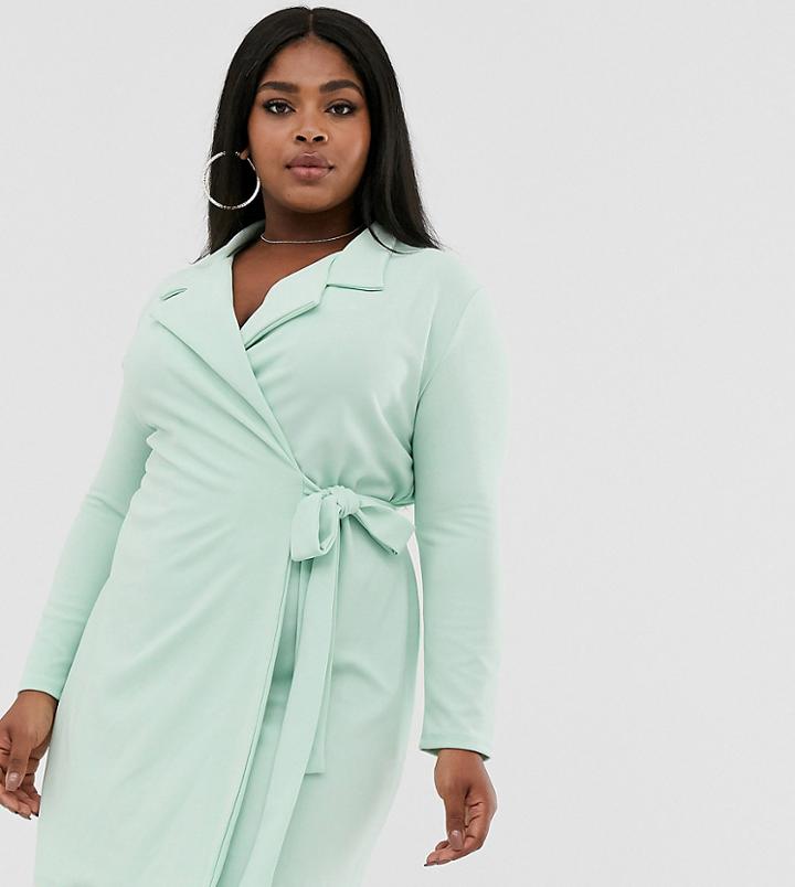 Unique21 Hero Blazer Dress With Tie Waist-green