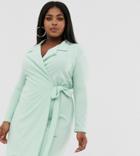 Unique21 Hero Blazer Dress With Tie Waist-green