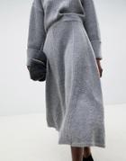 Asos White Knitted Midi Skirt Two-piece - Gray