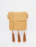 Gracie Roberts No Hassel Tassel Cross Body Bag - Camel