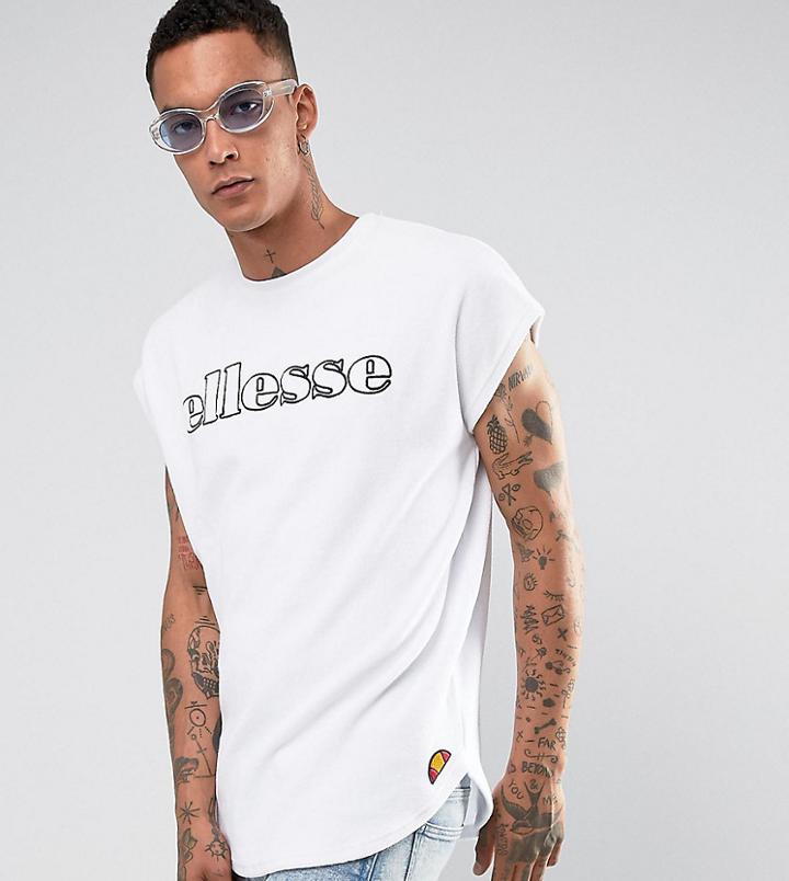 Ellesse Towelling T-shirt In White - White