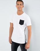 Loyalty And Faith Longline Pocket T-shirt With Zip Detail - White