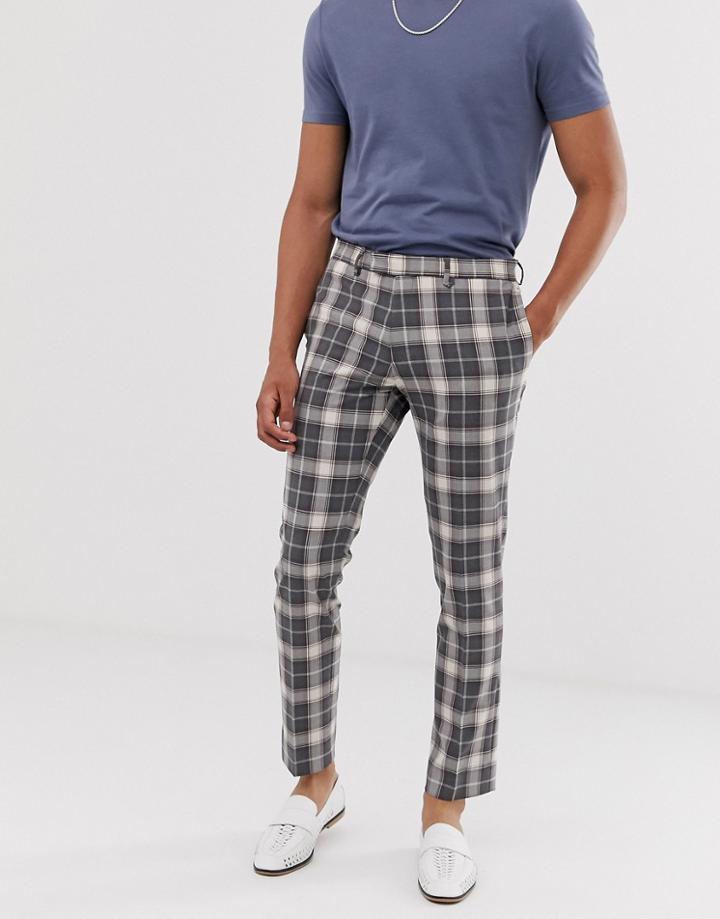 River Island Skinny Pants With Gray Check