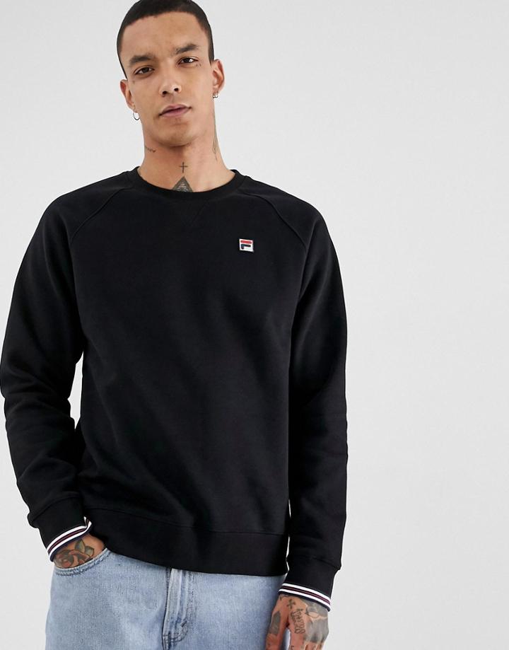 Fila Pozzie Sweatshirt With Small Logo In Black - Black
