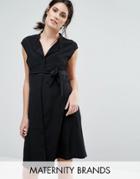 Mama. Licious Sleeveless Belted Dress - Black