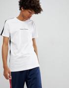Criminal Damage T-shirt In White With Side Stripe - White