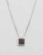 Pilgrim Silver Plated Necklace With Brown Gem Stone - Silver