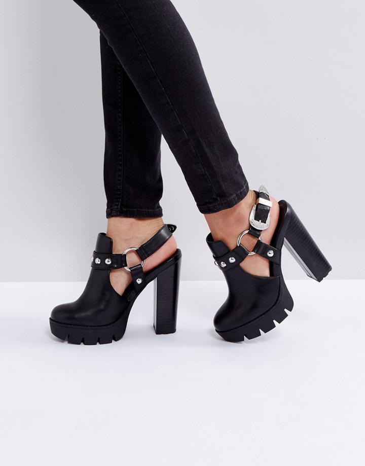 Asos Olga Western Platform Shoes - Black