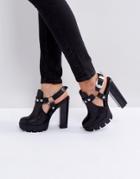 Asos Olga Western Platform Shoes - Black
