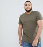 Asos Design Plus T-shirt With Crew Neck In Green - Green