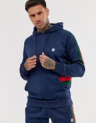 Le Breve Side Stripe Hoodie - Navy