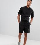 Asos Design Tall Short Slim Boilersuit In Black - Black
