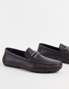 Calvin Klein Kelvin Driving Shoes In Brown Leather