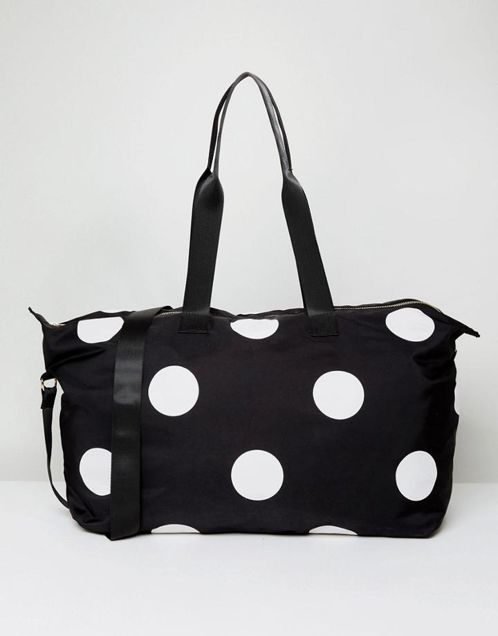 Asos Polka Dot Carryall - Black