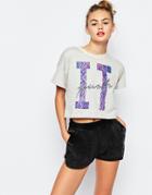 Minkpink Push It Crop Lounge Tee Top - Gray