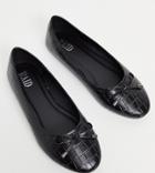 Raid Wide Fit Emma Ballerina Flats In Black Croc