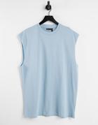 Asos Design Oversized Sleeveless T-shirt In Blue-blues