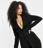 Asos Design Tall Jersey Single Breasted Suit Blazer-black