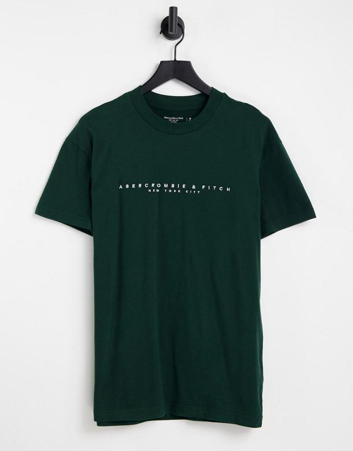 Abercrombie & Fitch Cross Chest Logo T-shirt In Green