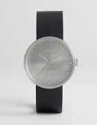 Leff Amsterdam D-series Leather Watch In Black/silver 38mm - Black