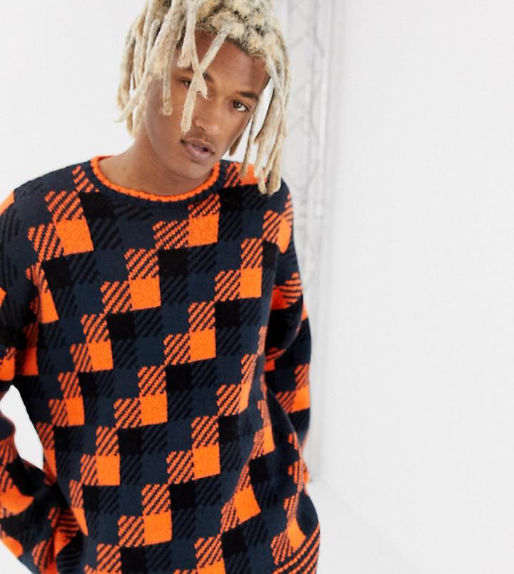 Collusion Sweater In Bright Block Print-multi