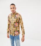 Asos Design Tall Regular Fit Floral Placement Print Shirt In Viscose - Multi