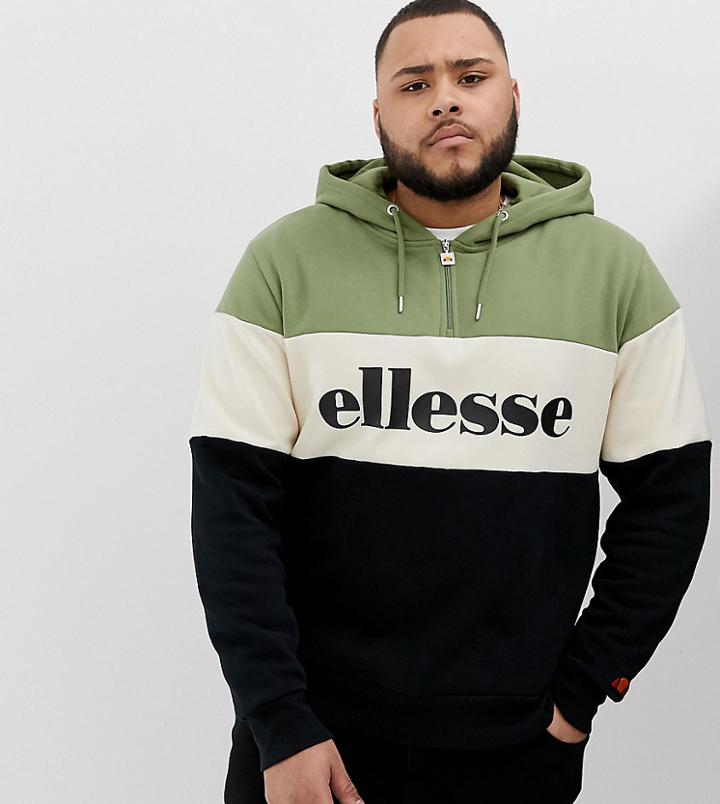 Ellesse Plus Tommaso Color Block Hoody In Green - Green