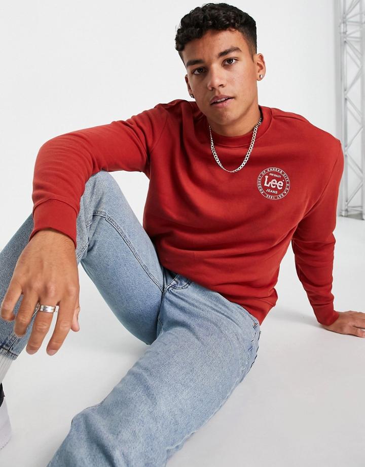 Lee Circle Crew Neck Sweat-red