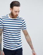 Farah Factory Slim Fit Stripe T-shirt In Blue - Blue