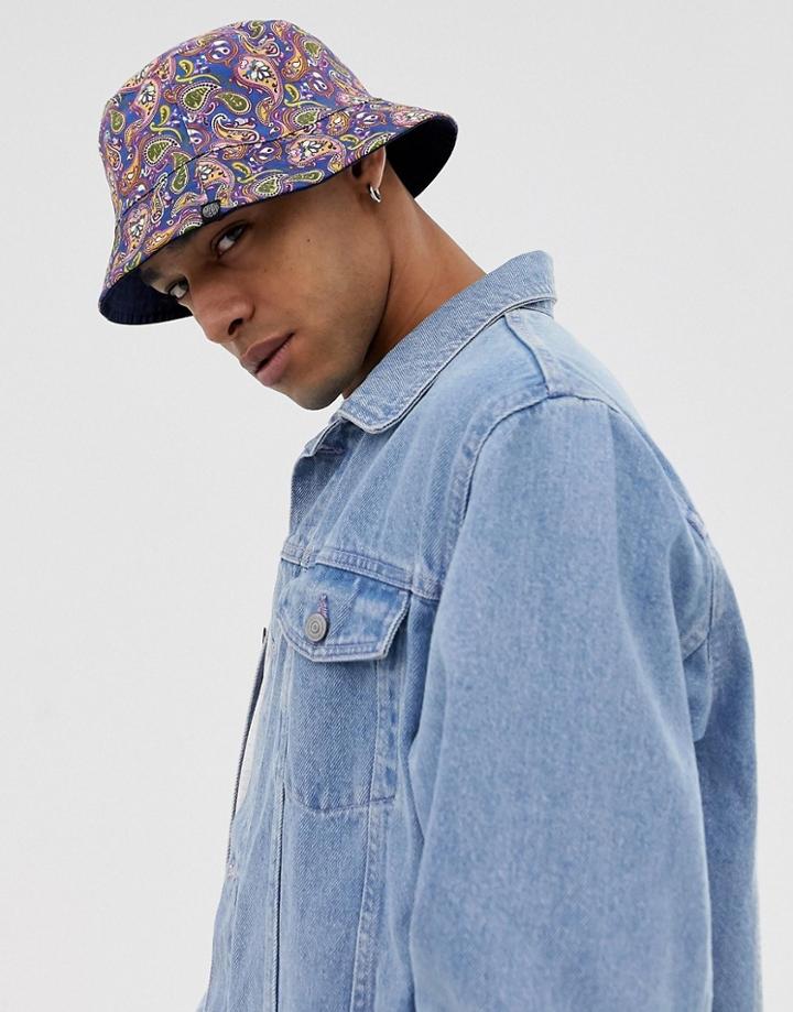 Pretty Green All Over Paisley Print Reversible Bucket Hat - Multi
