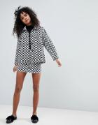 Monki Checker Board Skirt - Black