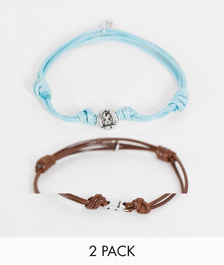 Classics 77 2 Pack Cord Adjustable Bracelets In Blue-blues