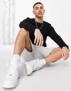 Topman Longsleeve Classic Fit Organic Cotton T-shirt In Black