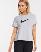 Nike Training Essential Swoosh T-shirt In Grey