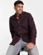 French Connection Long Sleeve Oxford Shirt In Solid Chateaux-grey