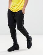 New Look Drop Crotch Paneled Jogger In Black - Black