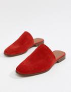 Asos Design Moonshine Leather Mules - Red