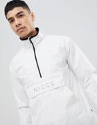 Nicce London Overhead Jacket In White With Reflective Logo - White