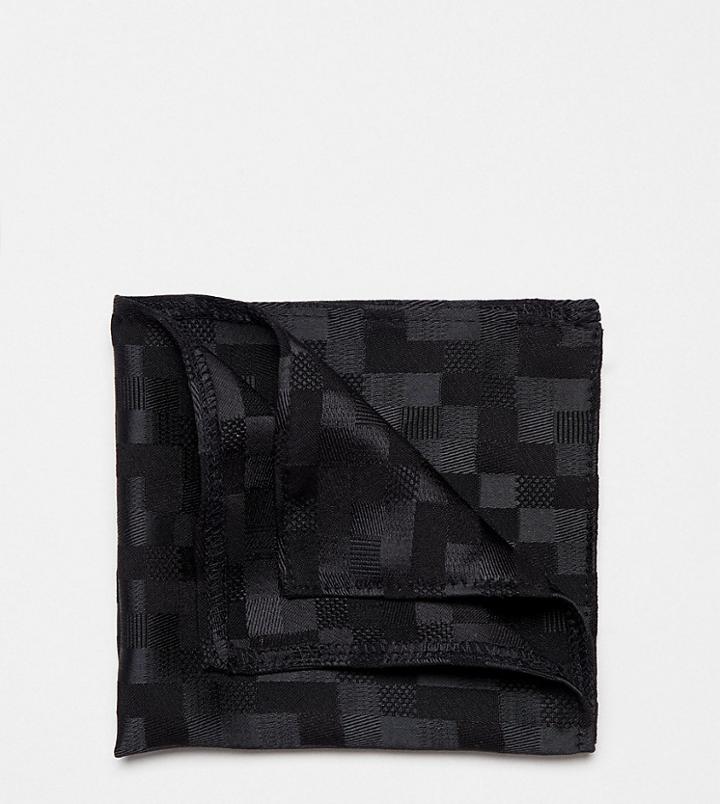 Heart & Dagger Pocket Square In Satin - Black