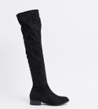 Public Desire Wide Fit Exclusive Elle Over The Knee Boots In Black