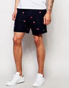 Farah Chino Short With Scattered Print - Navy