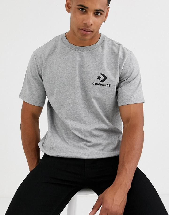 Converse Small Logo T-shirt In Gray-grey