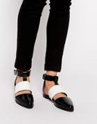 Asos Money Penny Cut Out Flat Shoes - Black